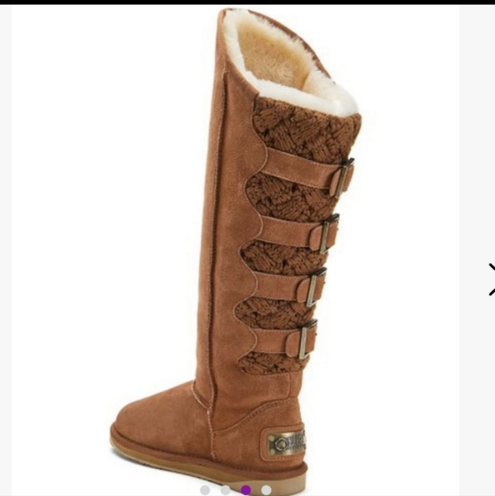 Australia Luxe Collective Spartan Tall Suede Shearling Moto Gladiator Boot #471